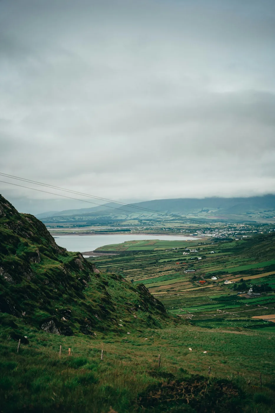 Rolling hills and bay in Ireland
