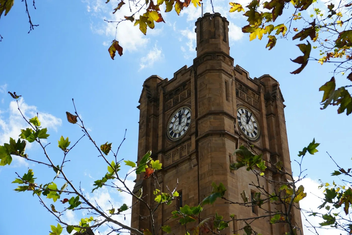 Historic clock tower in Melbourne, Australia
